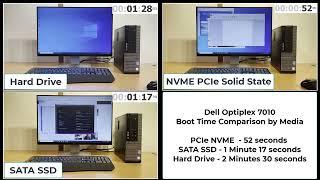 Dell Optiplex 7010 SFF Boot Speed HDD vs Sata SSD vs NVMe SSD