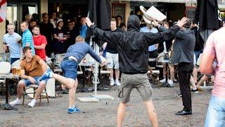 England And Wales Fans Unite Against Russian Hooligans In Lille