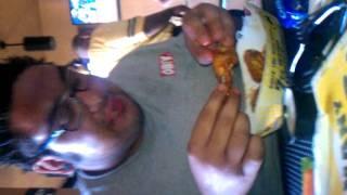 Big boss taking the buffalo wild wings challenge!!