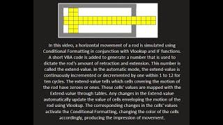 Simulation of Motion in Excel Using Conditional Formatting, Vlookup and IF functions (Part 1)