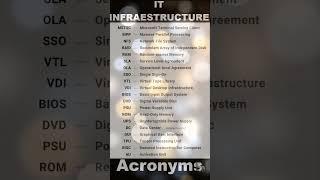 IT Infraestructure Acronyms