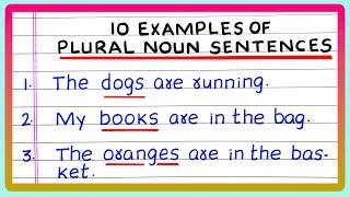 PLURAL NOUNS SENTENCES | 5 | 10 PLURAL NOUN SENTENCES | IN ENGLISH GRAMMAR