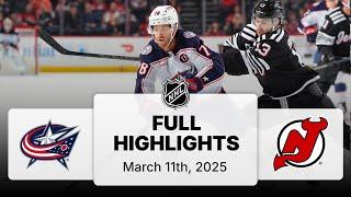 NHL Highlights | Blue Jackets vs. Devils | March 11, 2025