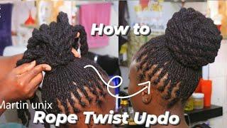 Easy & Detailed / How to Style Official Rope Twist Updo on Dreads