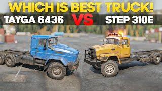 SnowRunner Tayga 6436 VS Step 310E Best Trucks Comparison