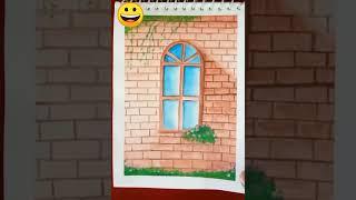 Watercolor Window scenery painting by #Abhishek Feel Art # shorts#Viral shorts#Painting#watercolor
