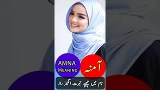 Amna Name Meaning In Urdu | Amna Naam Ka Matlab | #shorts  |