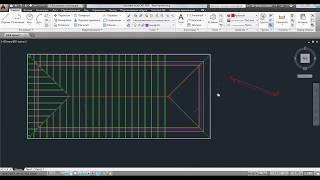 Проект крыши в автокаде  Конструкция крыши, врубки в прогонах для хребтов   roof project in AutoCAD