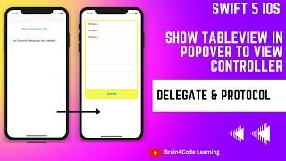 How to Show TableView as PopOver to Another ViewController in Swift 5 XCode | Hindi | iOS App