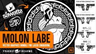 Custom Firearms Laser Engraving Vector Graphics Bundle by Fragout Firearms