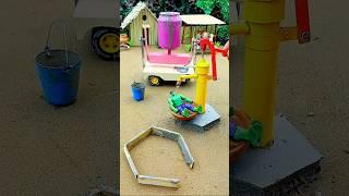 Mini hand pump project water with concrete mixer cow farm diy tractor @sanocreator