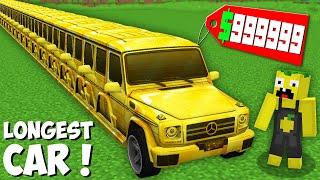 Why DID I BUY THIS SUPER LONGEST CAR in Minecraft ? NEW GOLD LIMOUSINE !