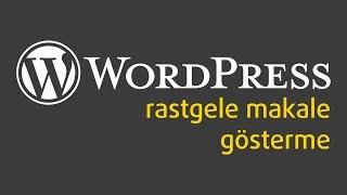 Wordpress tema yapımı - rastgele makale gösterme #5