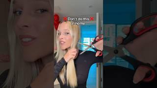 I tried to follow an at home hair cutting tutorial… 🫣️ #diyhaircut #hairtransformation