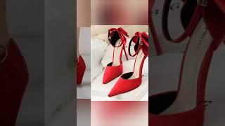 Red high heels sandals