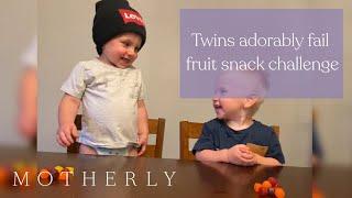 Twins adorably fail fruit snack challenge