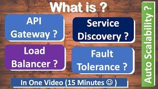 API Gateway | Load Balancer | Auto Scalability | Fault Tolerance | Service Discovery | In One Video