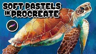 How to Paint a Turtle with Pastels in Procreate | Tutorial