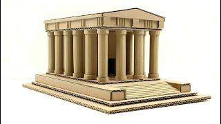 como hacer un templo de la antigua Grecia con cartón (temple of Greece made with cardboard