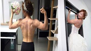 Meet Doreen Fu, 33,'the world's strongest bride'  pull-ups while wearing her wedding dress