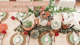 Fall Tablescape Dining Room Design with Dinner Menu Ideas