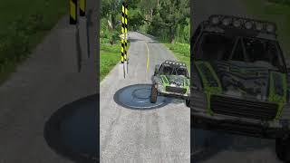 Car Van 2 Bollard crush - BeamNG.drive