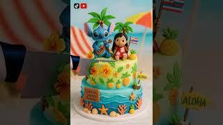 Cutest Lilo & Stitch Birthday Cake Ever!  Tropical Fondant Magic