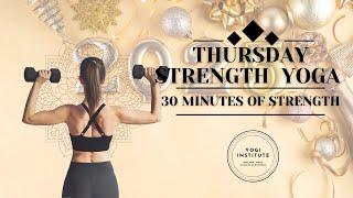 Power Yoga with Weights / 30-Minute Yoga Class For Strength/ Yogi Institute Online School & Studio