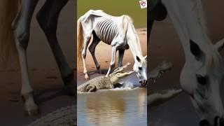 man help a horse #mare #horse #crocodile #river #field #humanity #horselover #shorts #viral