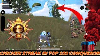 CHICKEN STREAK IN TOP 100 CONQUEROR LOBBY  || ANTARYAMI GAMING