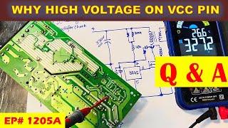 {1205A} Why too high voltage on VCC pin of PWM controller