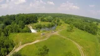 Полёт над водопадом в Зелёном Городе на реке Кудьма. Нижний Новгород