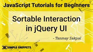 57 - Sortable Widget in jQuery UI | jQuery Tutorials for Beginners | jQuery UI Library