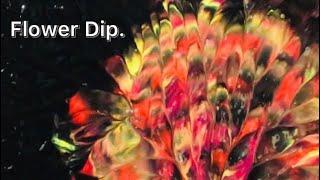 (303)  Spiral Dip Acrylic Paint Pour Painting
