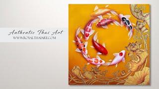 Koi Acrylic Painting Royal Thai Art