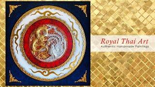 Asian Dragon and Phoenix Painting - Royal Thai Art