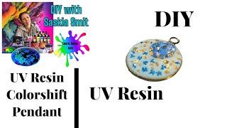 COLORSHIFT UV-Resin Pendant with dried flowers. Do it yourself jewelry