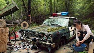 Genius girl repair and Restoration Abandoned POLICE CAR | Restore FORGOTTEN COP CAR