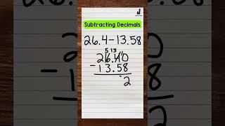 Subtracting Decimals | Math with Mr. J #Shorts