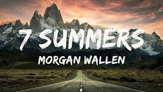 Morgan Wallen - 7 Summers ( Lyric Video ) | Lee Brice, Chris Young