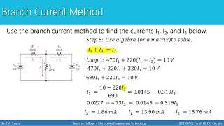 [EET 1015C - Fundamentals of DC Circuits] Branch Current Method, Loop Current Method