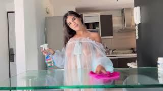 4K USA carpet Cleaning   transparent Dress Try On Haul with illacreamllmnt