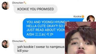 BTS teXt- The one who reads a Yoonmin fanfic (YOONMIN YA'LL)