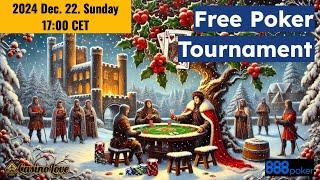 Free Poker Tournament (Freeroll) at 888 Poker - 2024 December 22. (Sunday) 17:00 CET