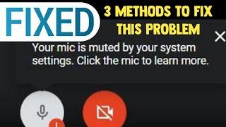 How to fix your mic is muted by your system settings | Google meet mic problem