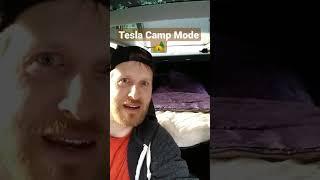 Tesla CAMP MODE - Sleeping in a Model 3 #shorts