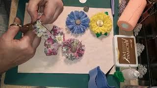 Shabby chic fabric flowers