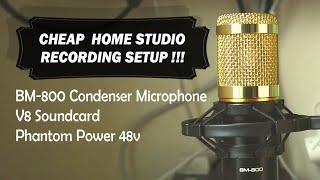 BM-800 Microphone and V8 Sound Card Interface Setup and Sound Test