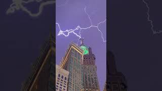 Lightening Makkah Clock Tower 22-Aug2023