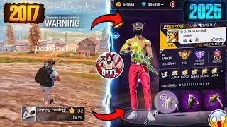FREE FIRE PLAYERS 2017 VS 2025| Searching 2017 Old Players Id in 2025 | @daddycalling_ff